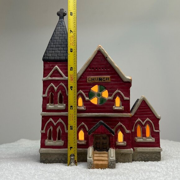 Holiday Traditions Porcelain Lighted Church from 1990s - Picture 9 of 9